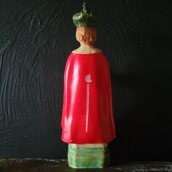 Vintage Infant Of Prague Catholic Statue, Vintage Plastic Religious Figure - Picture 4 of 7